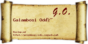 Galambosi Odó névjegykártya